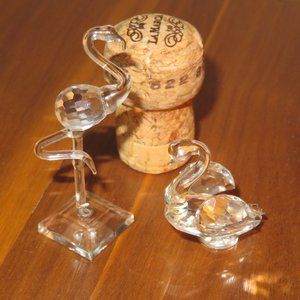 Crystal mini Swan and Flamingo figurine ornaments